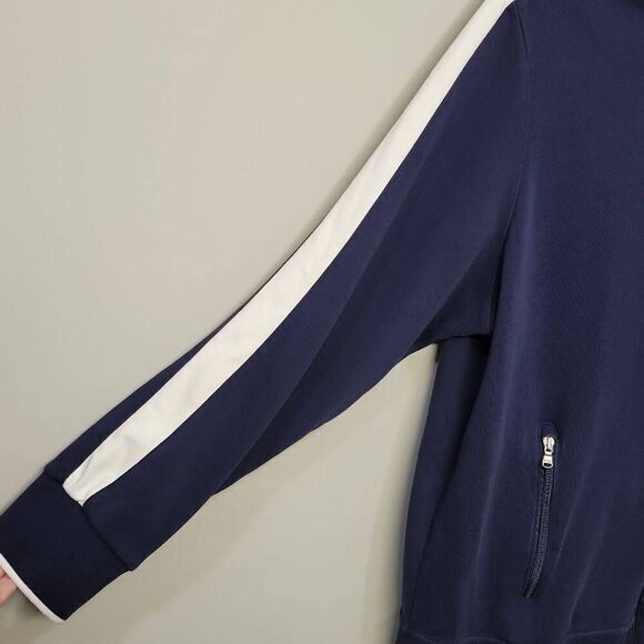 Polo Ralph Lauren Track Jacket XXL Navy Blue Full Zip 100% Cotton Interlocking - Picture 3 of 10